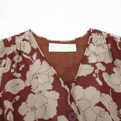 TODAYFUL | トゥデイフル Flower Georgette Combinaison ツナギ 11910339 ブラウン サイズ：36【瀬戸大橋店】