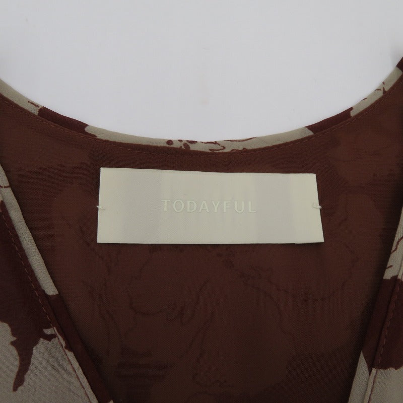 TODAYFUL | トゥデイフル Flower Georgette Combinaison ツナギ 11910339 ブラウン サイズ：36【瀬戸大橋店】