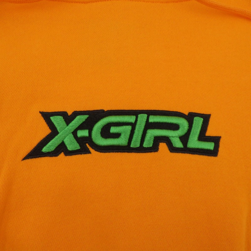 X-girl | エックスガール 3D EMBROIDERY LOGO SWEAT HOODIE パーカー 105224012016 オレンジ サイズ：L【瀬戸大橋店】