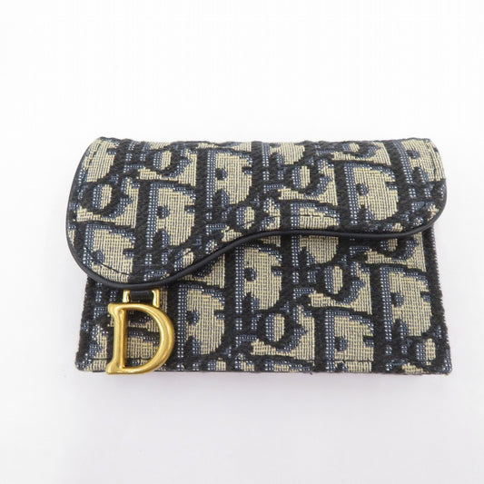 Christian Dior | クリスチャンディオール オブリークジャガード サドル ブルーム カードケース カードケース S5611CTZQ_M928 ネイビー系【瀬戸大橋店】