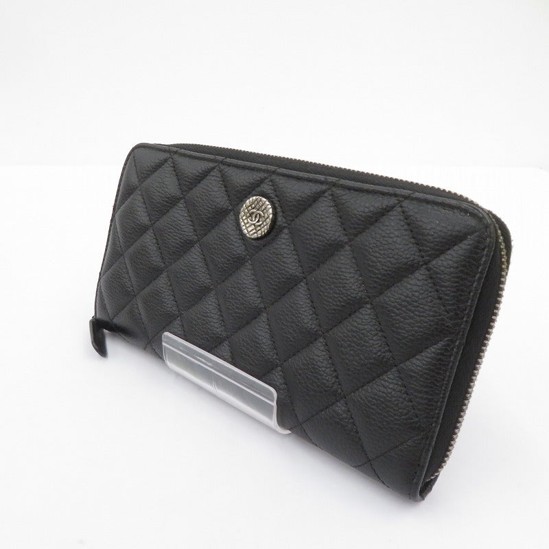 CHANEL | シャネル キャビアスキン マトラッセ 長財布 A80548 ブラック【瀬戸大橋店】