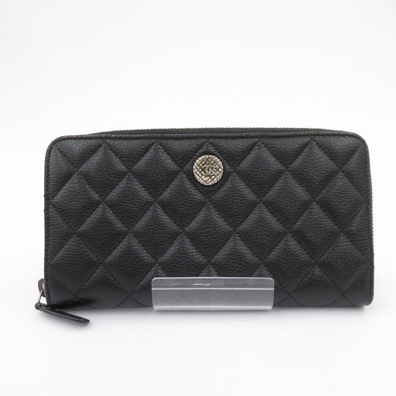 CHANEL | シャネル キャビアスキン マトラッセ 長財布 A80548 ブラック【瀬戸大橋店】