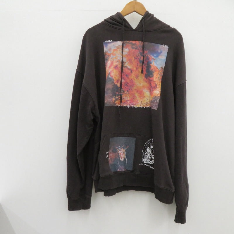 PROFOUND AESTHETIC | プロファウンドエステティック Black Flame Graphic Pullover パーカー ブラック サイズ：XXL【瀬戸大橋店】