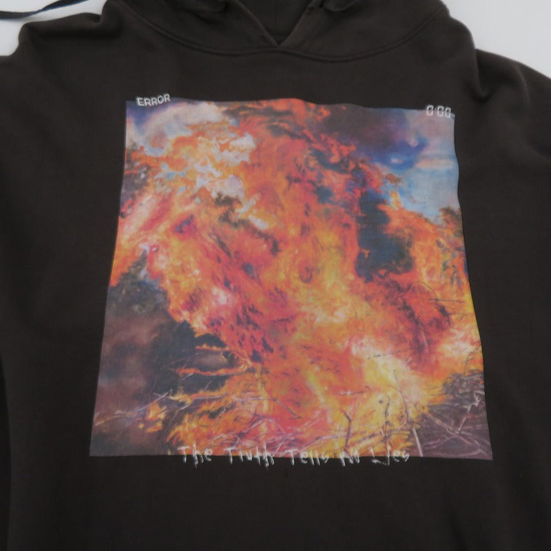 PROFOUND AESTHETIC | プロファウンドエステティック Black Flame Graphic Pullover パーカー ブラック サイズ：XXL【瀬戸大橋店】