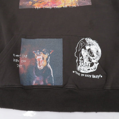 PROFOUND AESTHETIC | プロファウンドエステティック Black Flame Graphic Pullover パーカー ブラック サイズ：XXL【瀬戸大橋店】