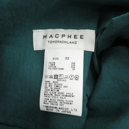 MACPHEE | マカフィー レーヨンリネンコットン フレアクロップドパンツ その他ボトムス 12-04-22-04403 グリーン サイズ：32【瀬戸大橋店】