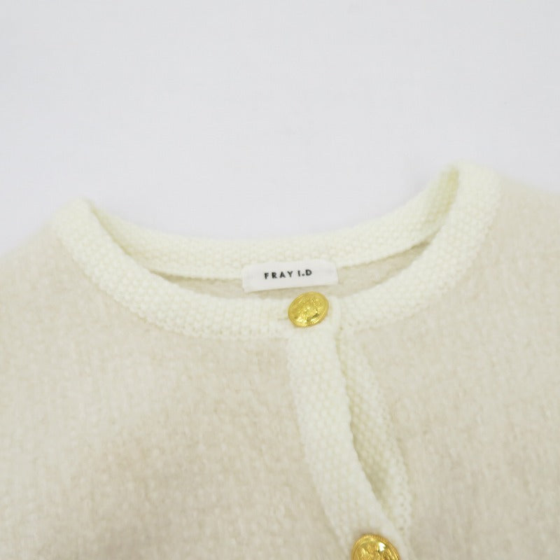 FRAY I.D | フレイアイディー リンクスクロップドニット カーディガン FWNT245096 アイボリー サイズ：FreeSize【瀬戸大橋店】