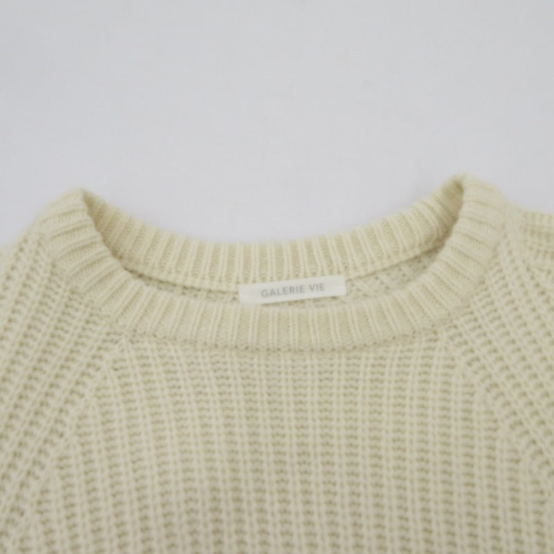 GALERIE VIE フィッシャーマンズリブ クルーネックプルオーバー ニット 23-02-44-02718 ホワイト サイズ：FreeSize【瀬戸大橋店】