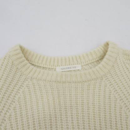 GALERIE VIE フィッシャーマンズリブ クルーネックプルオーバー ニット 23-02-44-02718 ホワイト サイズ：FreeSize【瀬戸大橋店】