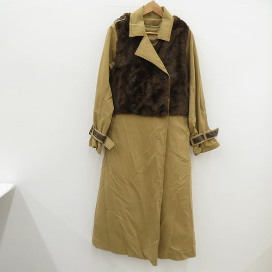 AMERI | アメリ UNDRESSED ECO FUR TRENCH COAT トレンチコート ブラウン サイズ：M【瀬戸大橋店】