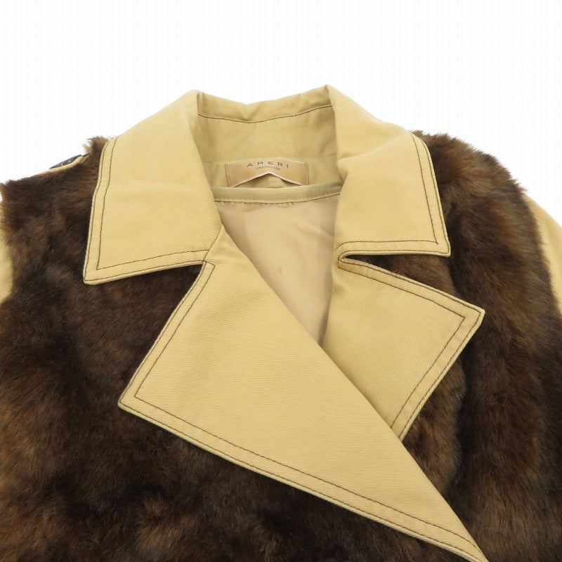 AMERI | アメリ UNDRESSED ECO FUR TRENCH COAT トレンチコート ブラウン サイズ：M【瀬戸大橋店】