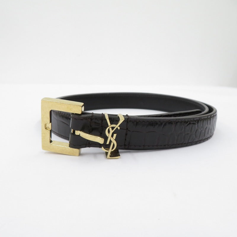 SAINT LAURENT | サンローラン モノグラム ナローベルト ベルト 554465 ブラック【瀬戸大橋店】