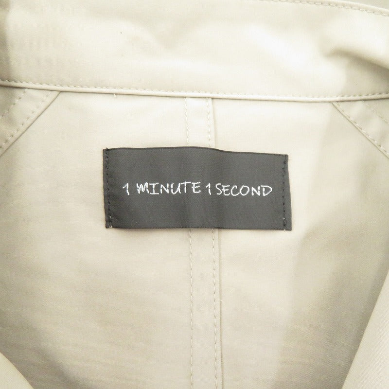 1minute 1second cursive embroidery bal collar coat ステンカラーコート mj10316 ベージュ サイズ：L【瀬戸大橋店】