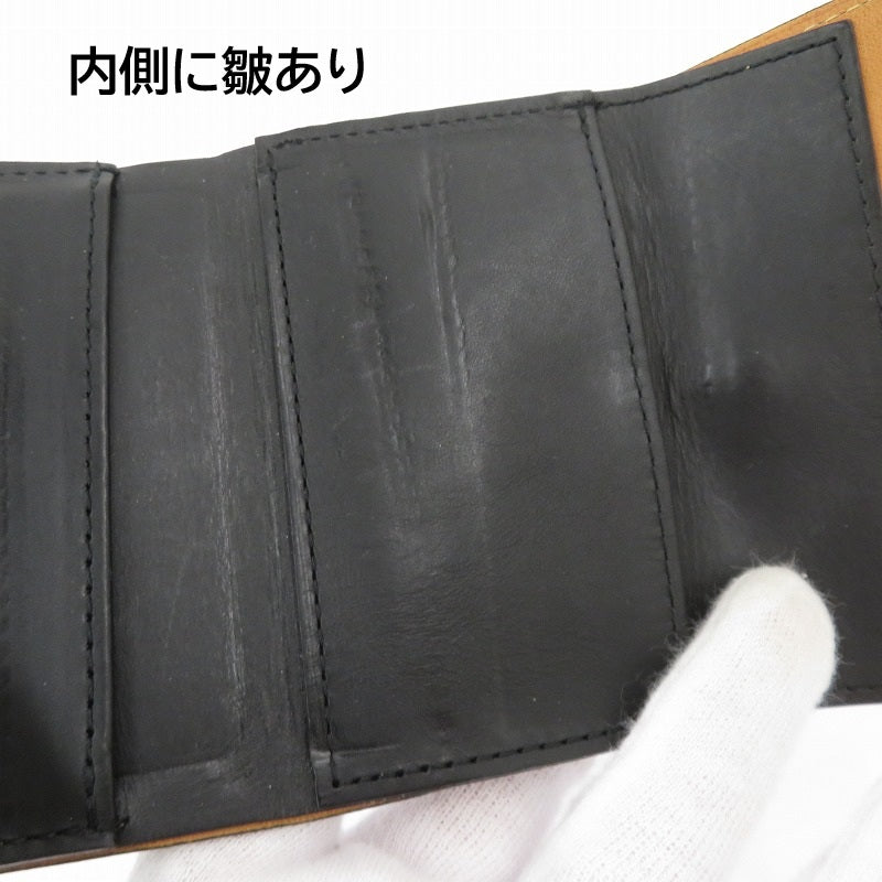 m+ | エムピウ straccio 三つ折り財布 ブラック【瀬戸大橋店】