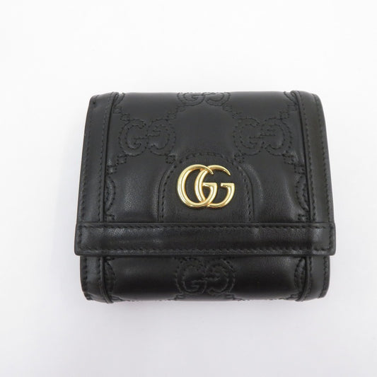 GUCCI | グッチ GGマトラッセ カードケースウォレット 二つ折り財布 723799・2184 ブラック【瀬戸大橋店】