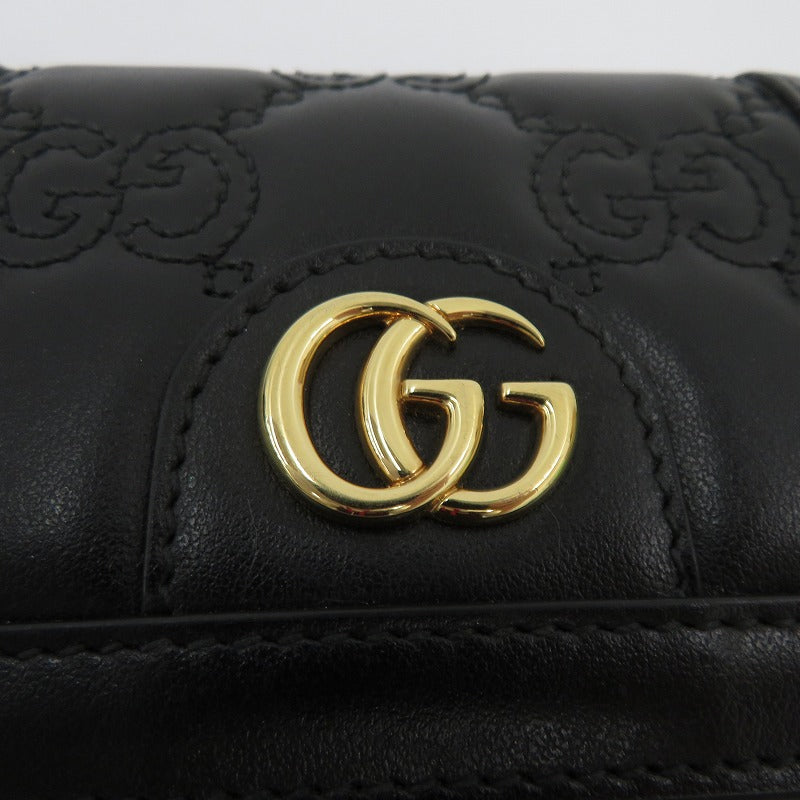 GUCCI | グッチ GGマトラッセ カードケースウォレット 二つ折り財布 723799・2184 ブラック【瀬戸大橋店】
