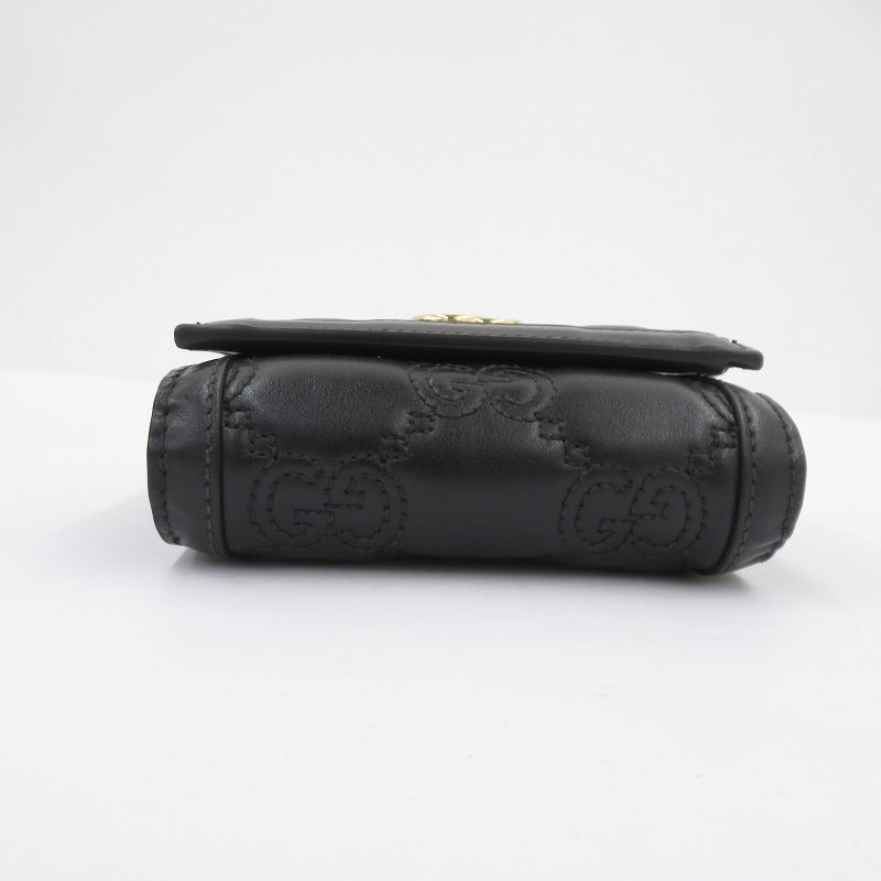 GUCCI | グッチ GGマトラッセ カードケースウォレット 二つ折り財布 723799・2184 ブラック【瀬戸大橋店】