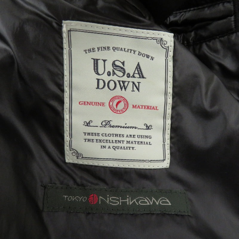 nano universe | ナノユニバース ×西川ダウン/G2ダウンベスト ダウンベスト NUC82DWW006TS ブラック サイズ：M【瀬戸大橋店】