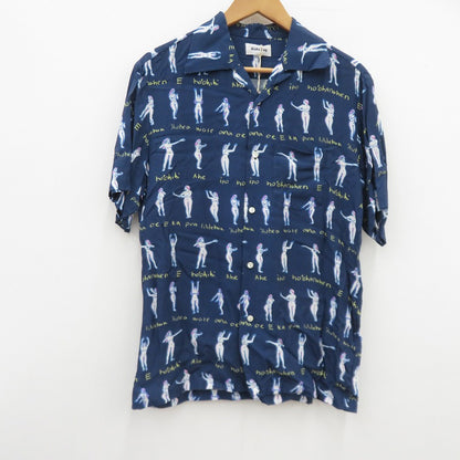 Aloha Rug × Takeru Amano アロハ 総柄 半袖シャツ AR19SH01 ブルー サイズ：L【瀬戸大橋店】