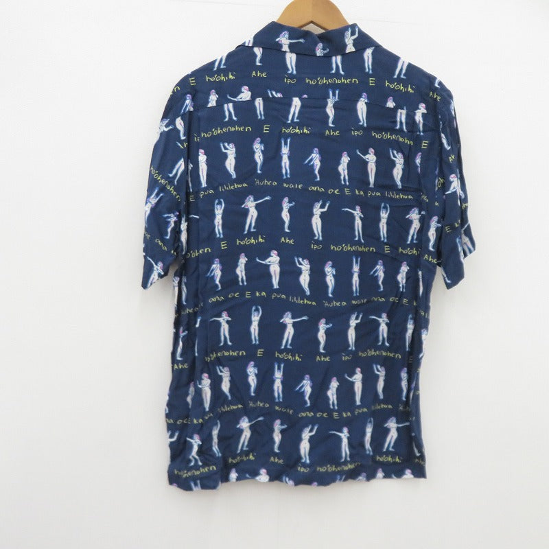 Aloha Rug × Takeru Amano アロハ 総柄 半袖シャツ AR19SH01 ブルー サイズ：L【瀬戸大橋店】