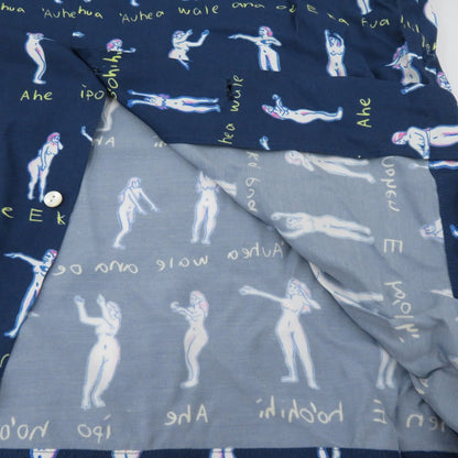 Aloha Rug × Takeru Amano アロハ 総柄 半袖シャツ AR19SH01 ブルー サイズ：L【瀬戸大橋店】