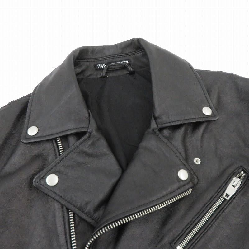 ZARA | ザラ レザー ダブルライダース ライダースジャケット 4720/400/800 ブラック サイズ：M【瀬戸大橋店】