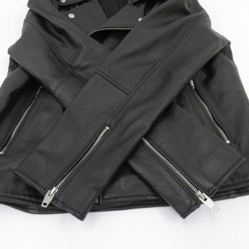 ZARA | ザラ レザー ダブルライダース ライダースジャケット 4720/400/800 ブラック サイズ：M【瀬戸大橋店】