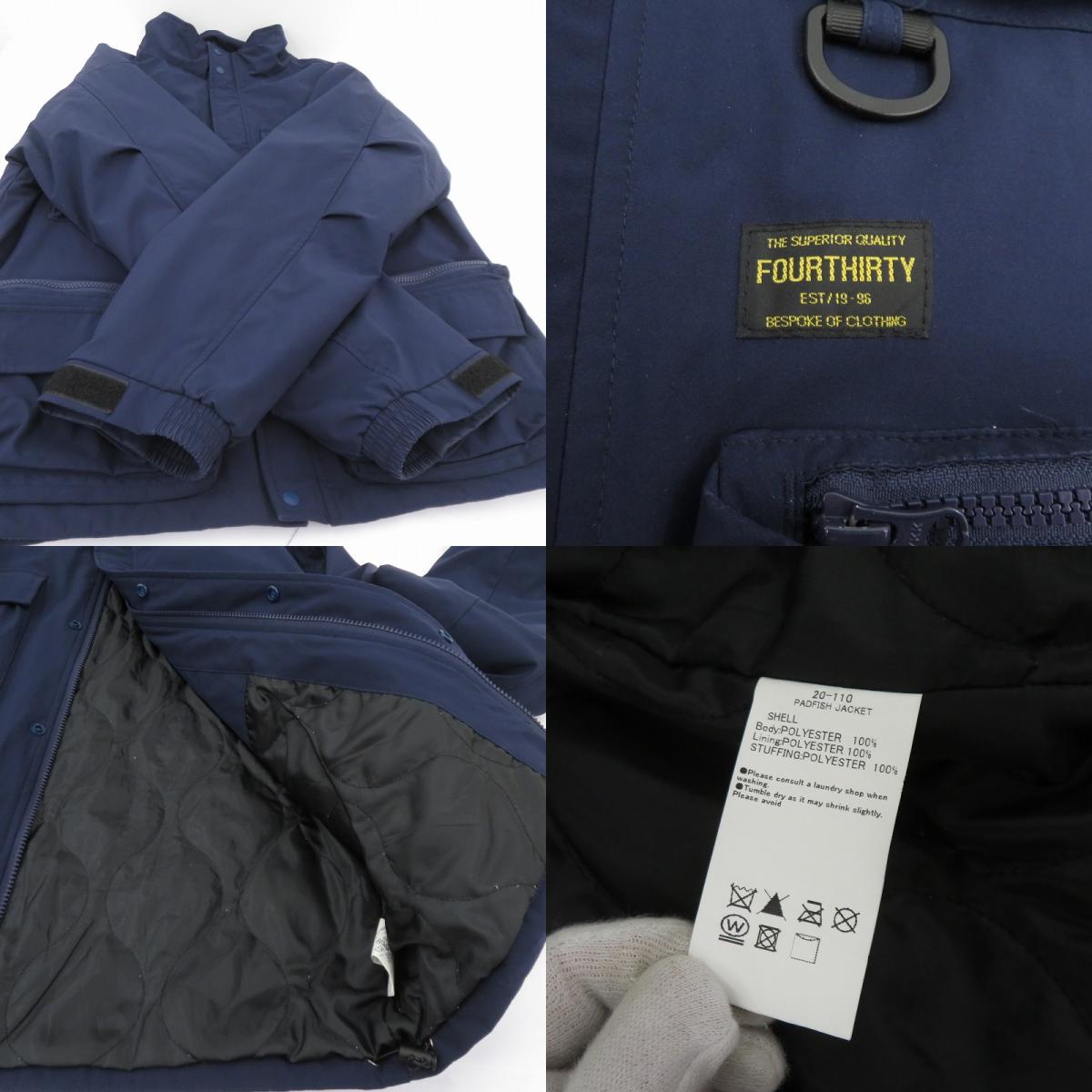 430 - FOURTHIRTY - | フォーサーティー PADFISH JACKET マウンテンパーカー 20-110 ネイビー サイズ：2【瀬戸大橋店】