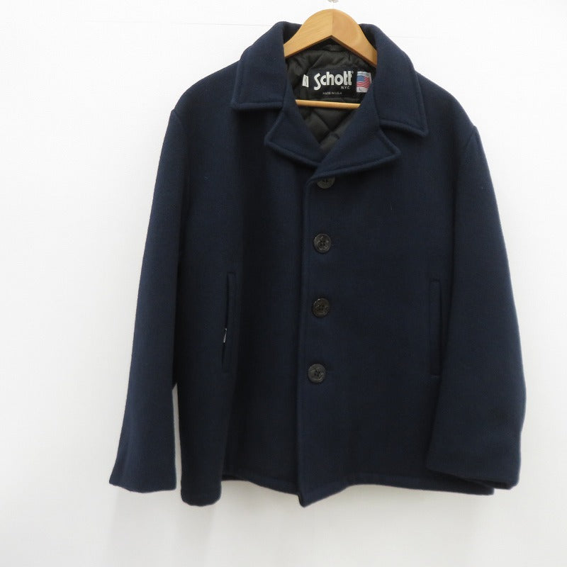 schott | ショット USA製/Pコート/内側キルティング ピーコート 736A ネイビー サイズ：L【瀬戸大橋店】