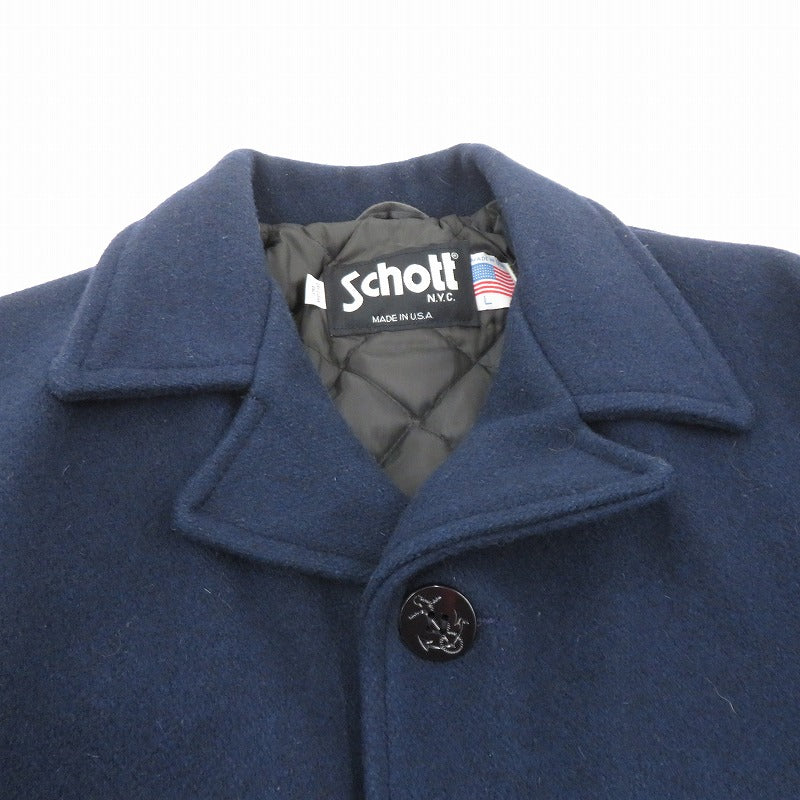 schott | ショット USA製/Pコート/内側キルティング ピーコート 736A ネイビー サイズ：L【瀬戸大橋店】