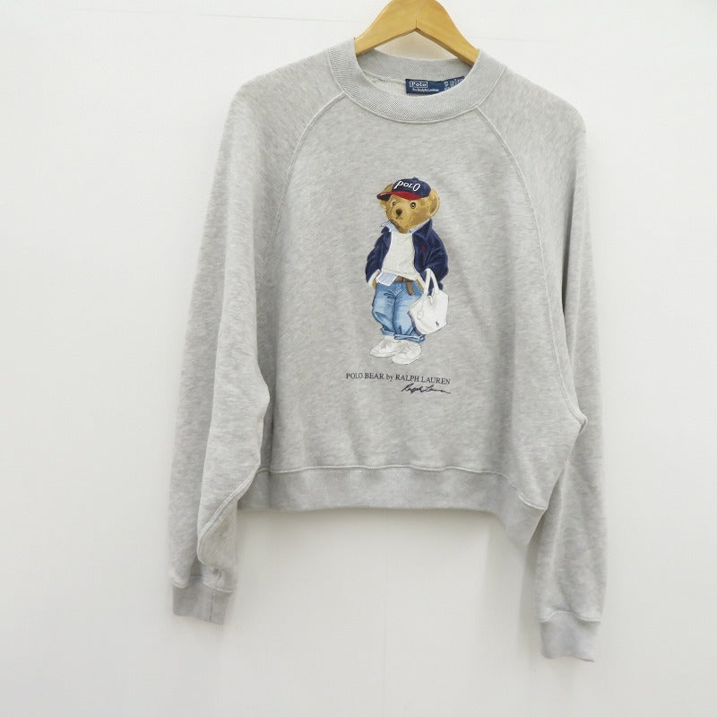 POLO RALPH LAUREN | ポロ・ラルフローレン Polo ベアライトウェイトフリースクルーネック スウェット グレー サイズ：XS【瀬戸大橋店】