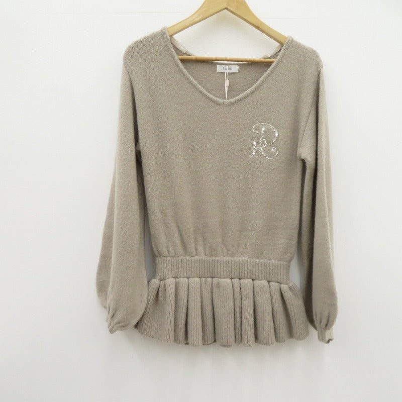 Darich | ダーリッチ ペプラムVネックニットトップス ニット 112611017 ベージュ サイズ：FreeSize【瀬戸大橋店】
