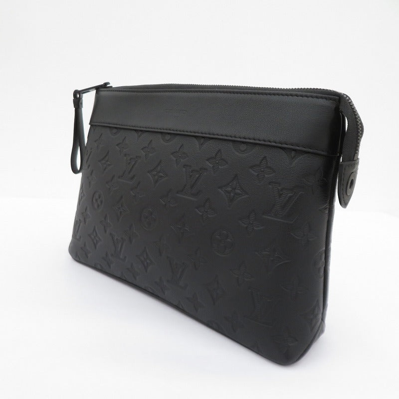 LOUIS VUITTON | ルイ・ヴィトン モノグラム シャドウ ポシェット･ヴォワヤージュ スープル クラッチバッグ M82545 ブラック【瀬戸大橋店】