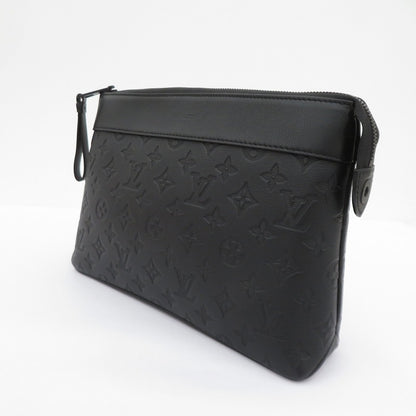 LOUIS VUITTON | ルイ・ヴィトン モノグラム シャドウ ポシェット･ヴォワヤージュ スープル クラッチバッグ M82545 ブラック【瀬戸大橋店】