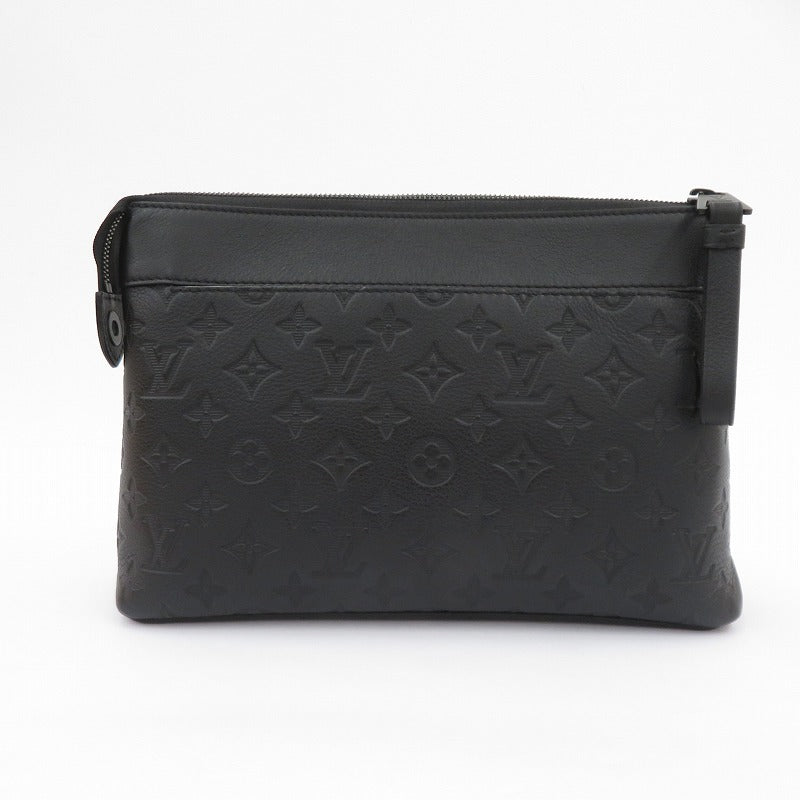 LOUIS VUITTON | ルイ・ヴィトン モノグラム シャドウ ポシェット･ヴォワヤージュ スープル クラッチバッグ M82545 ブラック【瀬戸大橋店】
