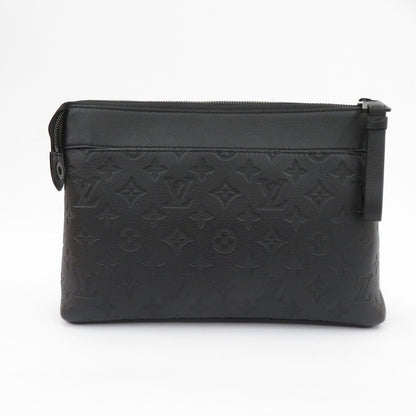 LOUIS VUITTON | ルイ・ヴィトン モノグラム シャドウ ポシェット･ヴォワヤージュ スープル クラッチバッグ M82545 ブラック【瀬戸大橋店】
