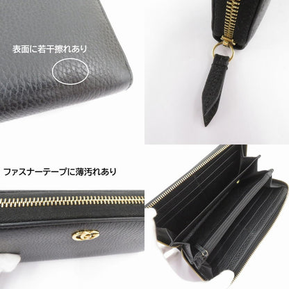 GUCCI | グッチ GGマーモント ダブルG ジップアラウンドウォレット 長財布 456117・0416 ブラック【瀬戸大橋店】