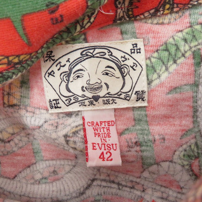 EVISU | エヴィス 蛇総柄 長袖 ポロシャツ レッド サイズ：42【瀬戸大橋店】