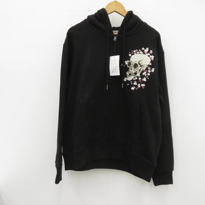古都古都/がしゃ髑髏柄刺繍和柄パーカー パーカー KTPK-004 ブラック サイズ：XL【瀬戸大橋店】