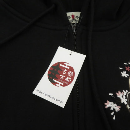 古都古都/がしゃ髑髏柄刺繍和柄パーカー パーカー KTPK-004 ブラック サイズ：XL【瀬戸大橋店】