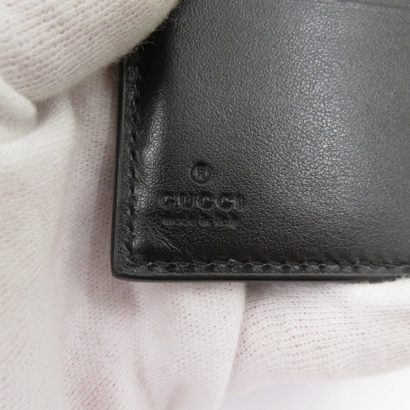 GUCCI | グッチ ヴィンテージロゴプリント カーフスキン 二つ折り財布 547586・493075 ブラック【瀬戸大橋店】