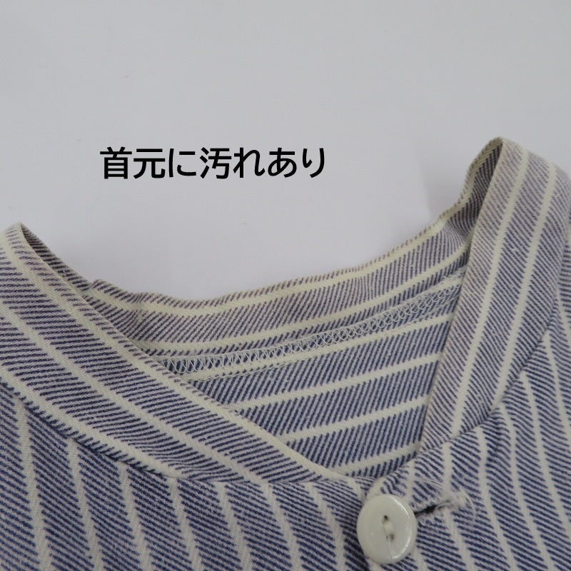プリズナーシャツ ストライプ柄 長袖シャツ ブルー サイズ：不明【瀬戸大橋店】