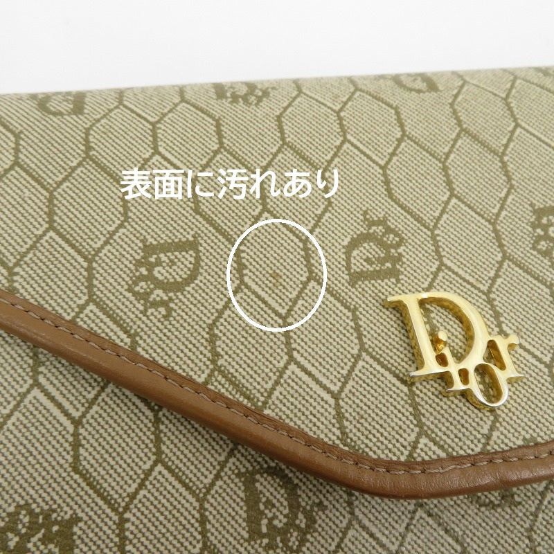 Christian Dior | クリスチャンディオール ハニカム柄 ヴィンテージ チェーンショルダー ショルダーバッグ ベージュ【瀬戸大橋店】