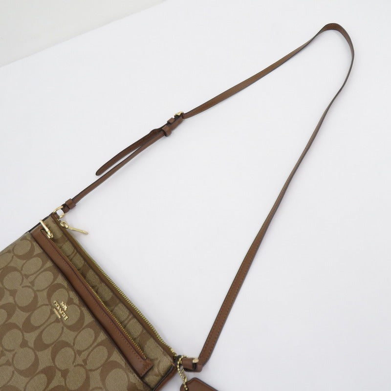 COACH | コーチ シグネチャー イーストウエスト ポップアップ クロスボディ ショルダーバッグ E1877-F58316 ベージュ【瀬戸大橋店】