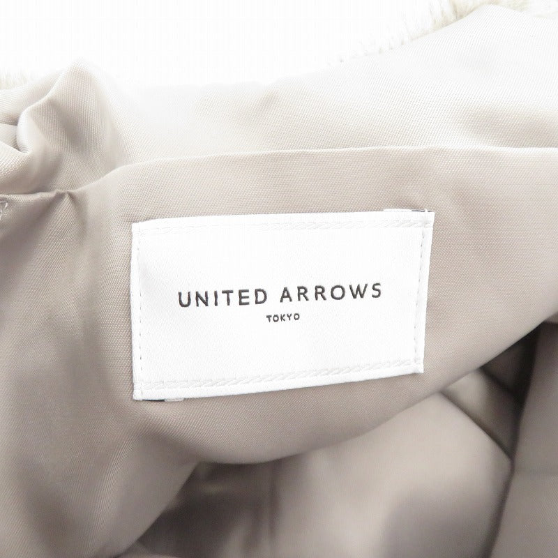 UNITED ARROWS | ユナイテッドアローズ ビジューブローチ フェイクファー バッグ ハンドバッグ グレー【瀬戸大橋店】