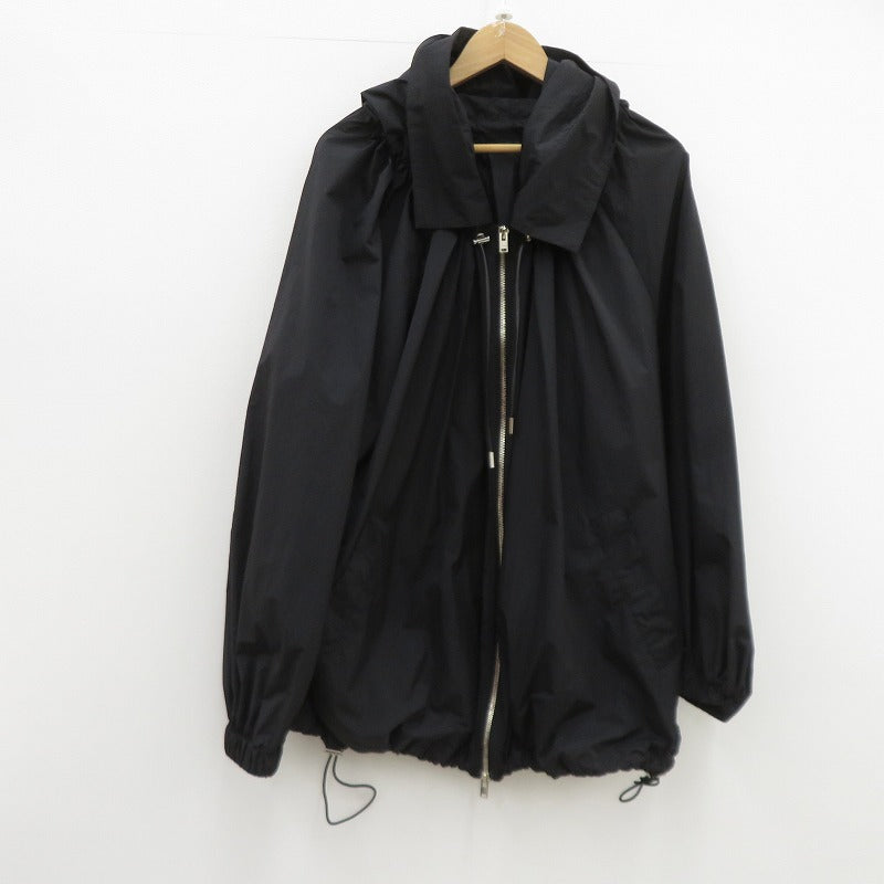 CINOH TYPEWRITER NYLON HOODIE BLOUSON ジャケット ブルゾン ブラック サイズ：36【瀬戸大橋店】