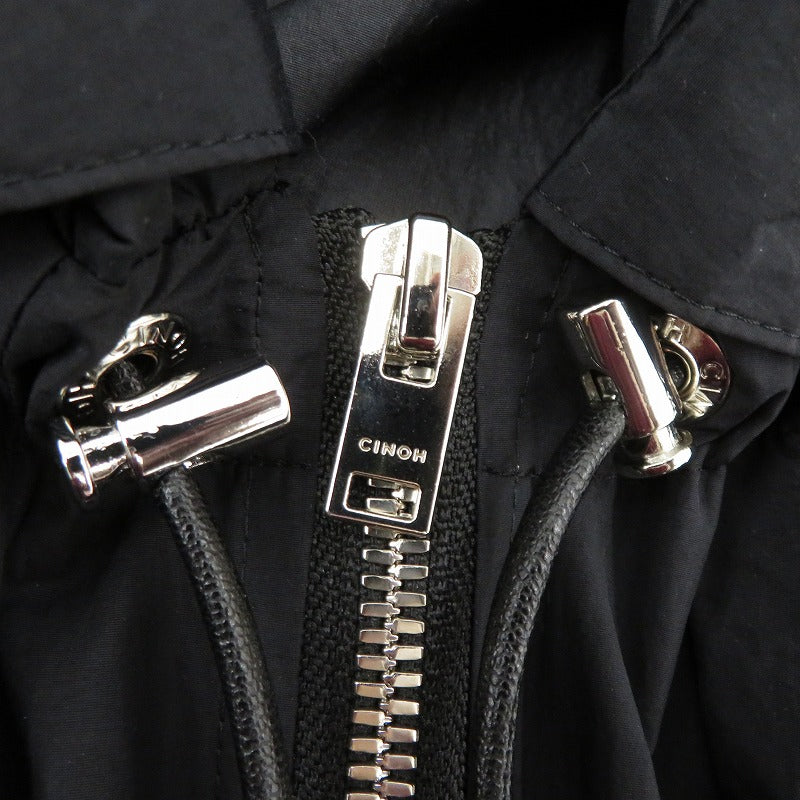 CINOH TYPEWRITER NYLON HOODIE BLOUSON ジャケット ブルゾン ブラック サイズ：36【瀬戸大橋店】