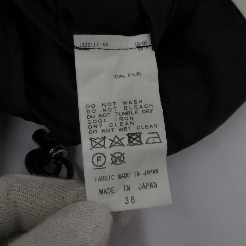 CINOH TYPEWRITER NYLON HOODIE BLOUSON ジャケット ブルゾン ブラック サイズ：36【瀬戸大橋店】