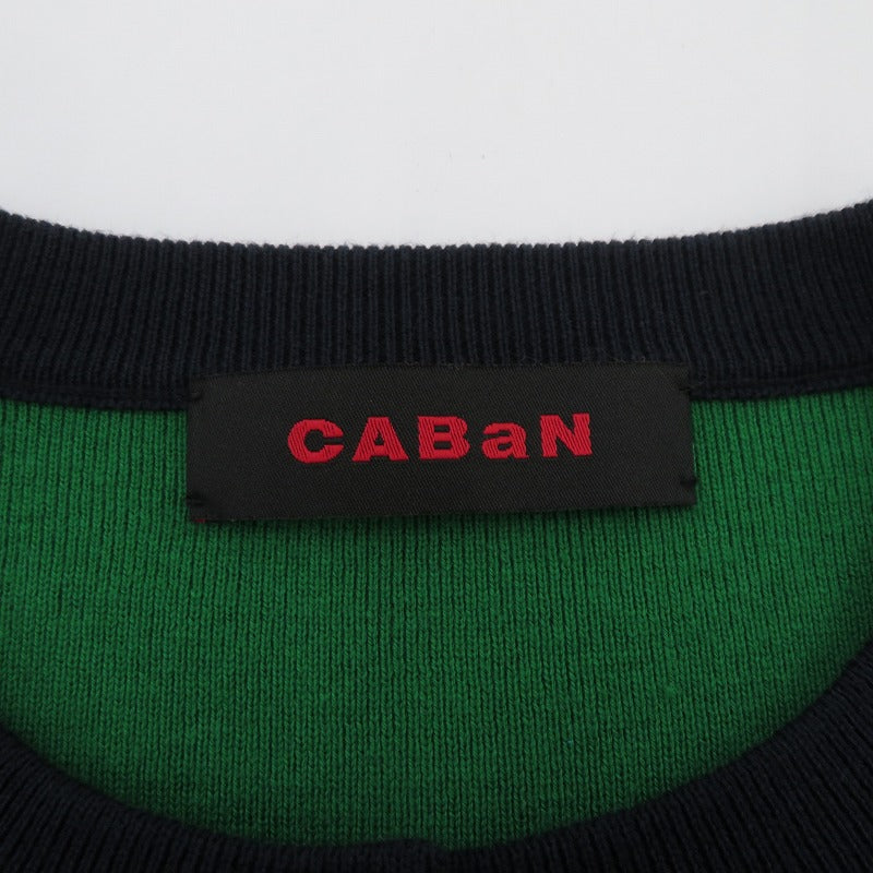 CABaN カシミヤバイカラークルーネックカーディガン カーディガン 39-02-94-02006 グリーン サイズ：FreeSize【瀬戸大橋店】