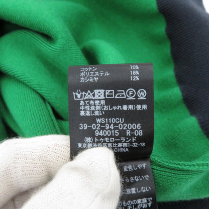 CABaN カシミヤバイカラークルーネックカーディガン カーディガン 39-02-94-02006 グリーン サイズ：FreeSize【瀬戸大橋店】